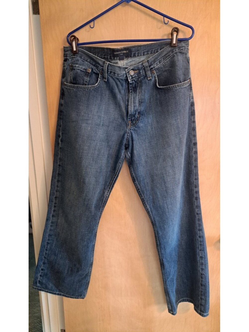 Men's 35/32 Vintage Banana Republic Bootcut Denim Blue Jeans 100% Cotton